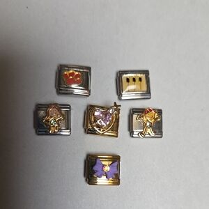 Gold and Silver Charm Set with Purple and Red Accents